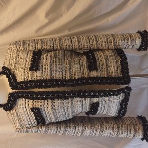 Boston Proper Fringe/Chain detailed Blazer/Jacket Size Small (Designer Inspired)